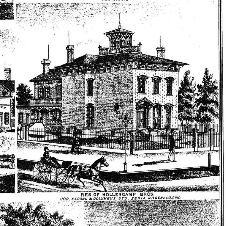 Hollencamp brothers house in Xenia, Ohio 1874 atlas 